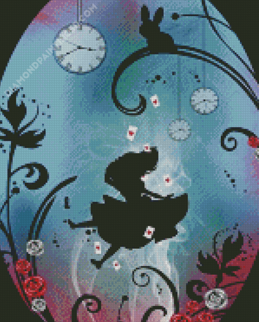 Alice In Wonderland Clocks Diamond Paintings