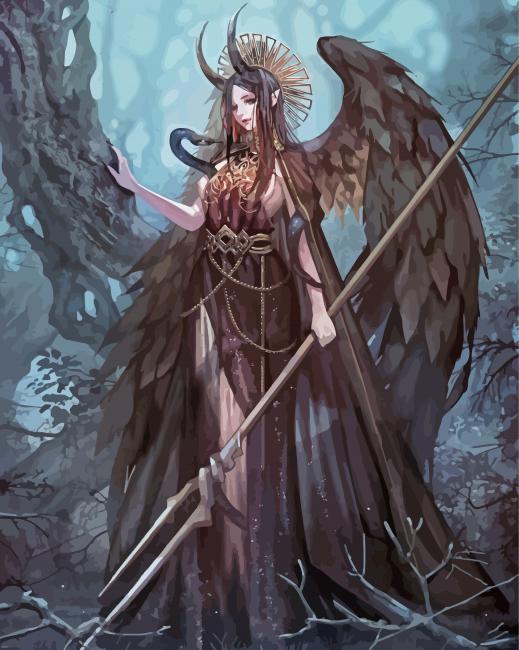 Anime Black Angel Diamond Paintings