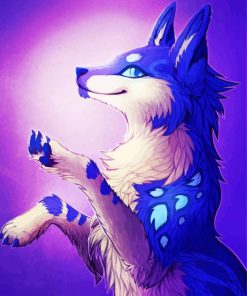 Anime Blue Wolf Diamond Paintings