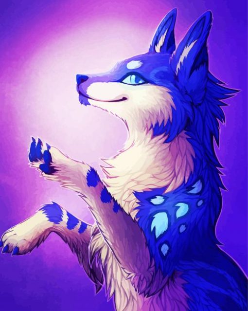 Anime Blue Wolf Diamond Paintings