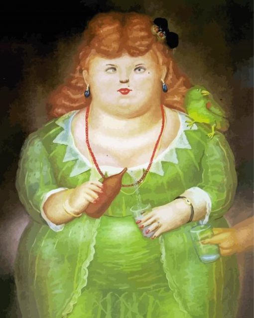 Big Woman In Green Dress Diamond Paintings