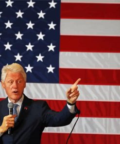 Bill Clinton And USA Flag Diamond Paintings