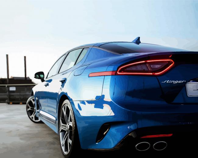 Blue Kia Stinger Diamond Paintings