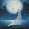 Boat Moon Illustration Diamond Paintings