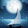 Boat Moon Illustration Diamond Paintings