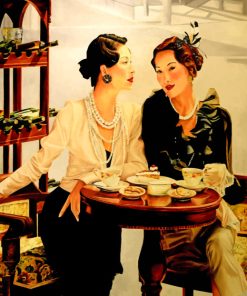 Classic Women Drinking Coffee Diamond Paintings