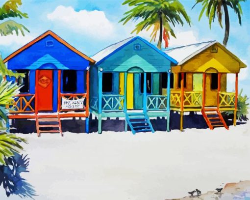 Colorful Beachhouse Diamond Paintings