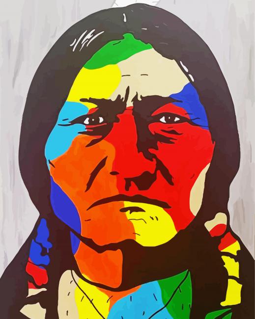 Colorful Sitting Bull Diamond Paintings