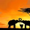 Elephant Love Silhouette Diamond Paintings