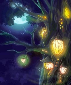 Fairy Houses At Night Diamond Paintings