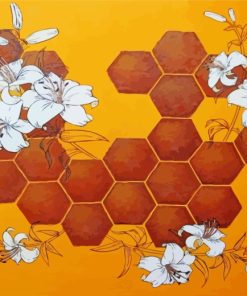 Flowers Honeycomb Diamond Paintings