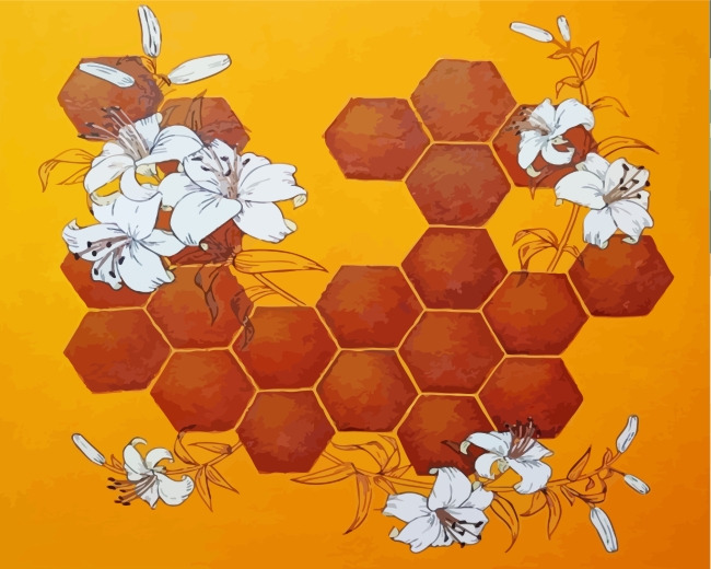 Flowers Honeycomb Diamond Paintings