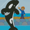 Free Willy Illustration Art Diamond Paintings