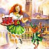 Girl Irish Dancer And Leprechaun Diamond Paintings