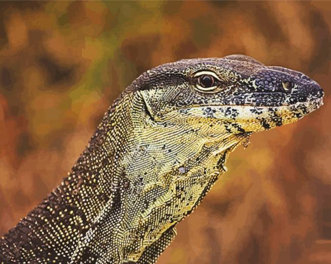 Goanna Reptile Head Diamond Paintings