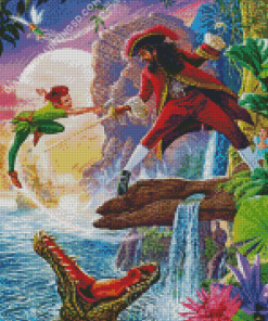 Captain Hook Fighting With Peter Pan Diamond Paintings