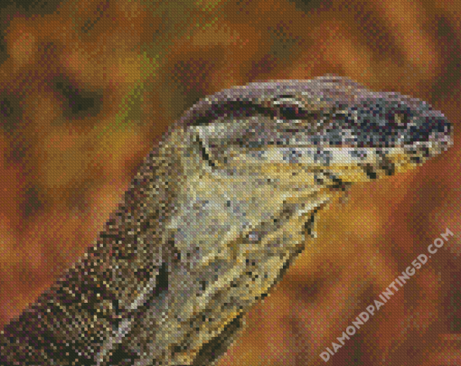 Goanna Reptile Head Diamond Paintings