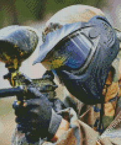 Paintball Sport Player Diamond Paintings