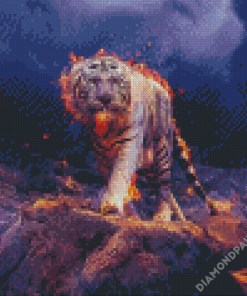 White Lightning Tiger Diamond Paintings