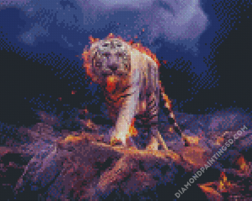 White Lightning Tiger Diamond Paintings