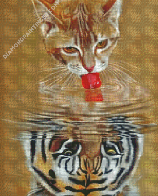 Tiger Water Reflection Diamond Paintings