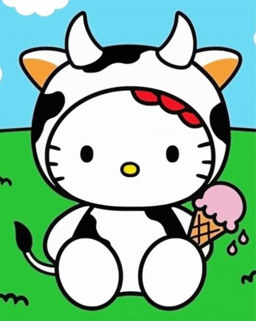 Hello Kitty Cow Diamond Paintings