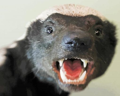 Honey Badger Head Diamond Paintings