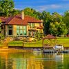 House By A Lake Diamond Paintings