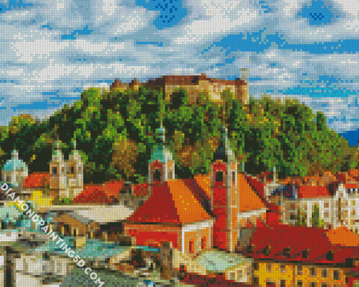 Ljubljana Castle Building Diamond Paintings