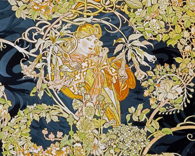 Beautiful Art Nouveau Ivy Diamond Paintings