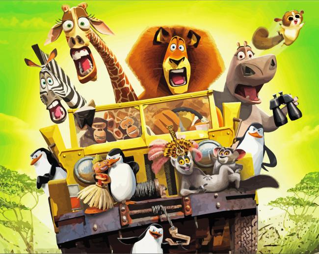 Madagascar Escape Animated Movie Diamond Paintings