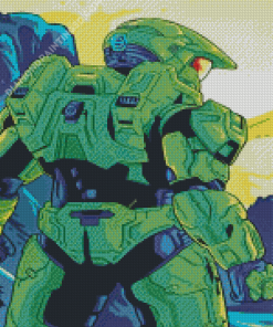 Master Chief Halo Game Diamond Paintings