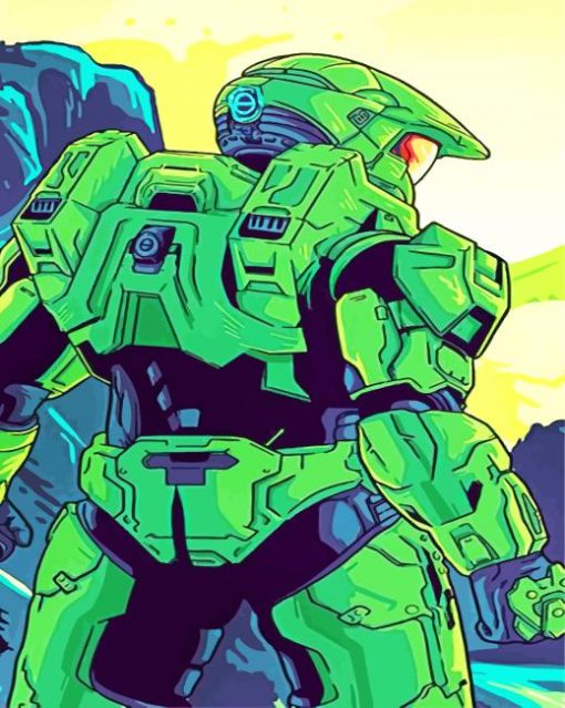 Master Chief Halo Game Diamond Paintings