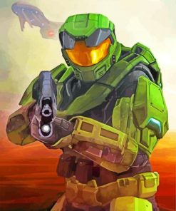 Master Chief Halo Video Game Diamond Paintings