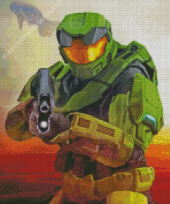 Master Chief Halo Video Game Diamond Paintings