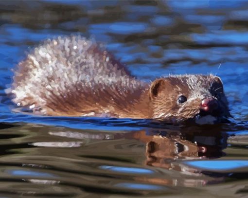 Mink Swimming Diamond Paintings