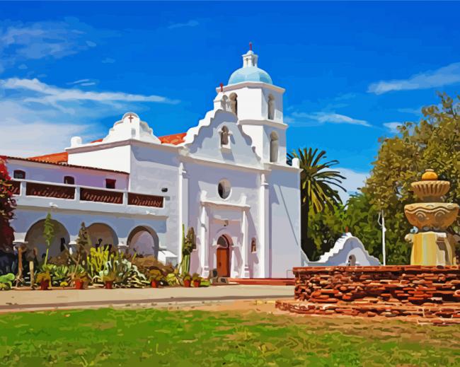 Mission San Luis Rey Oceanside Diamond Paintings