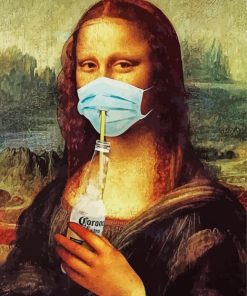 Monalisa With Mask Diamond Paintings