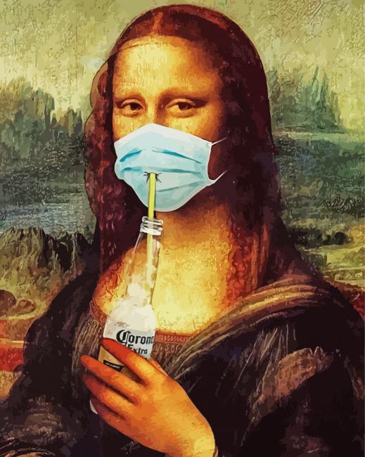 Monalisa With Mask Diamond Paintings