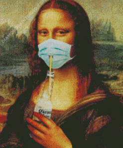 Monalisa With Mask Diamond Paintings