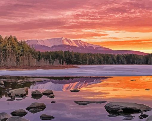 Mount Katahdin At Sunrise Diamond Paintings