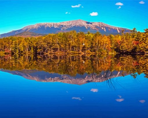 Mount Katahdin Reflection Diamond Paintings