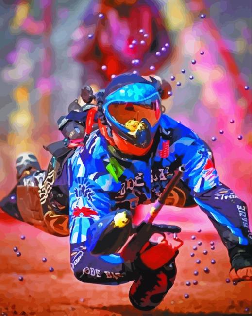 Paintball Game Player Diamond Paintings