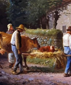 Peasants Bringing Home A Calf Diamond Paintings