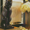 Black Art Deco Cat Diamond Paintings