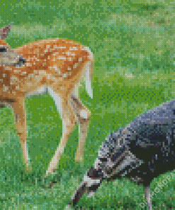 Deer And Turkey Bird Diamond Paintings