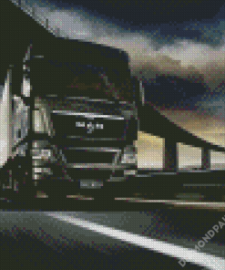 Grey Man Truck On Road Diamond Paintings