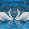 Romantic Swans Birds In Water Diamond Paintings