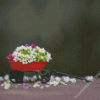 Small Red Flowers Cart Diamond Paintings