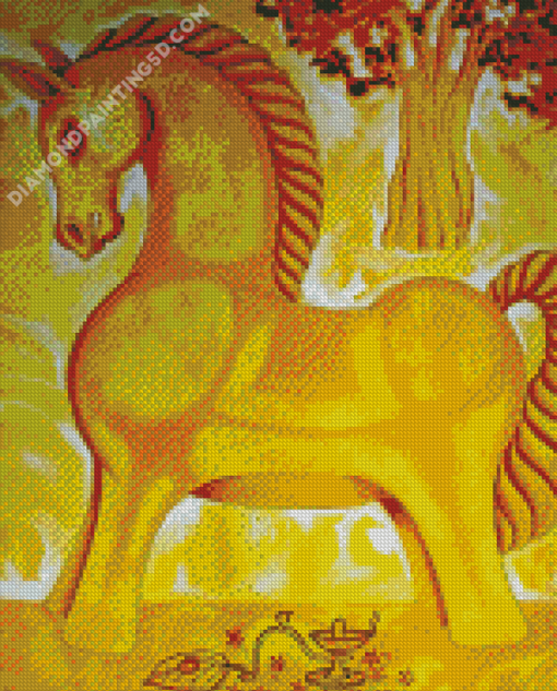 Yellow Horse Art Diamond Paintings